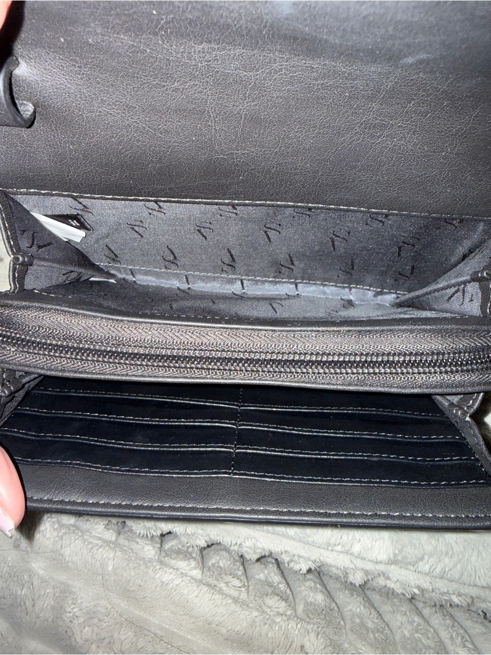 Simply Vera Vera Wang Black Clutch with Pale Pink Floral Accents - Picture 6 of 9